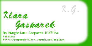 klara gasparek business card